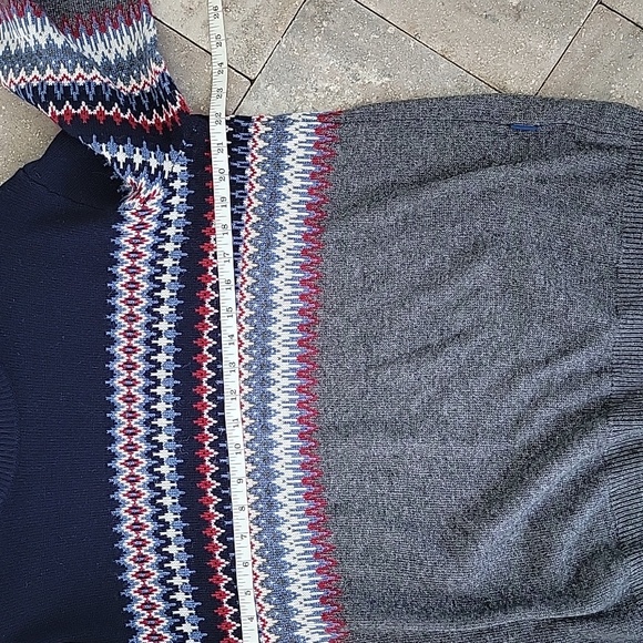 Vineyard Vines Fair Isle Classic Fit Crewneck Sweater Wool Blend Sz L - Picture 8 of 9